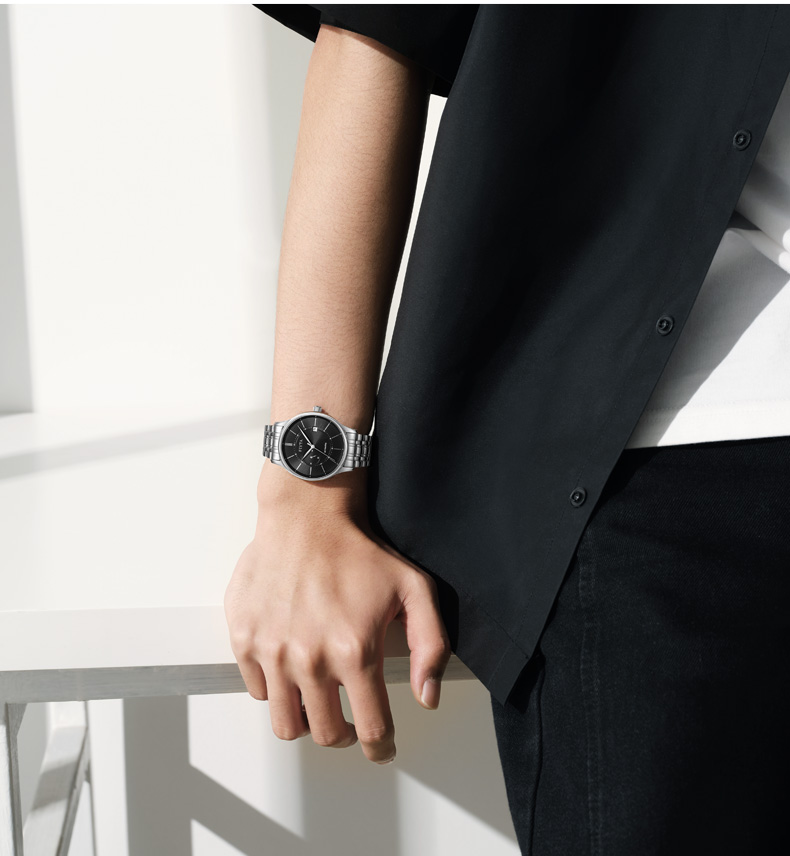 FIYTA Classic Series Calendar White Dial Steel Strap Automatic Mechanical Men's Business Watch Holiday Gift for Men 5
