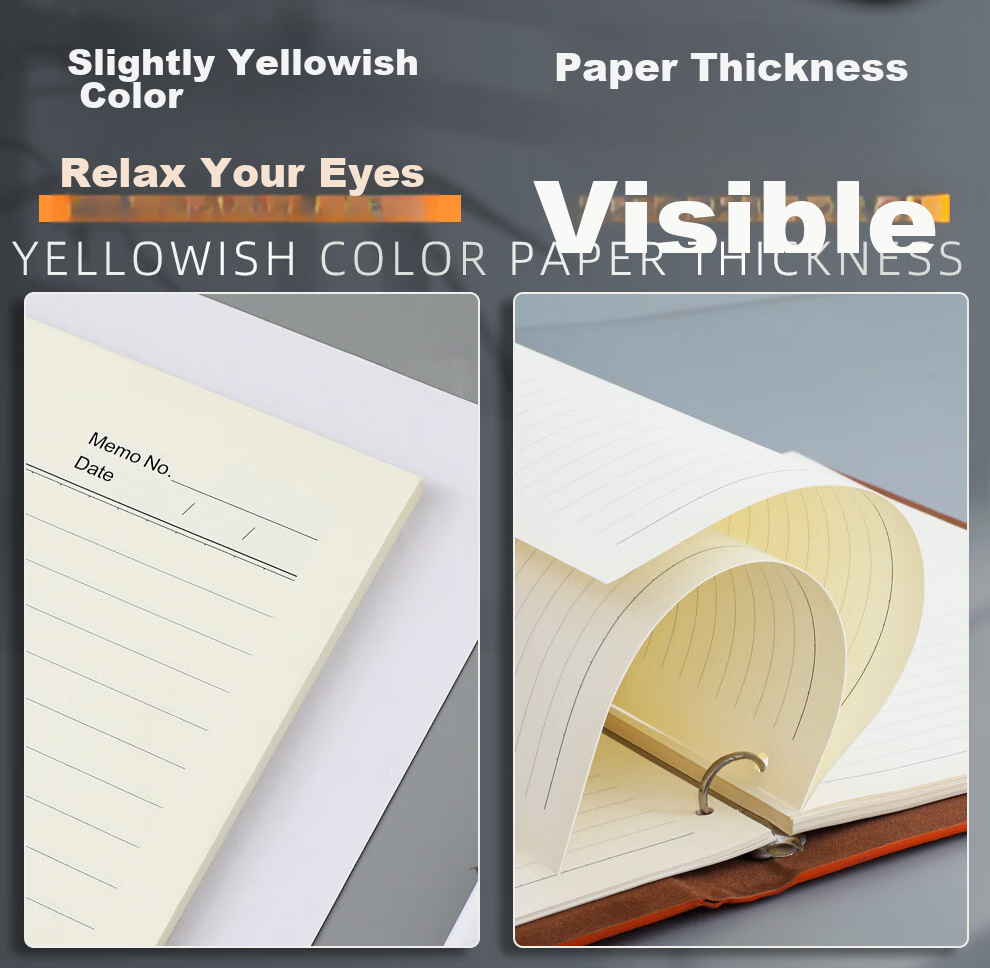 Longe A5 Loose-Leaf Notebook Refill, 6-Ring Refill Paper, Replacement Pages for Notebooks, Thickened 95g Lined Refill Paper, 80 Sheets/book, Customizable 14