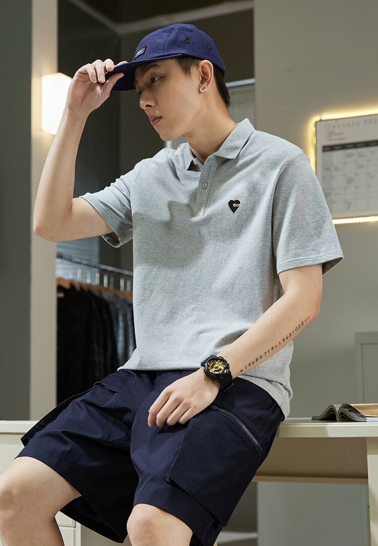 TonLion 2026 Autumn And Winter Men's Polo Shirt, Short Sleeves, Left Chest Embroidery, Small Details 2