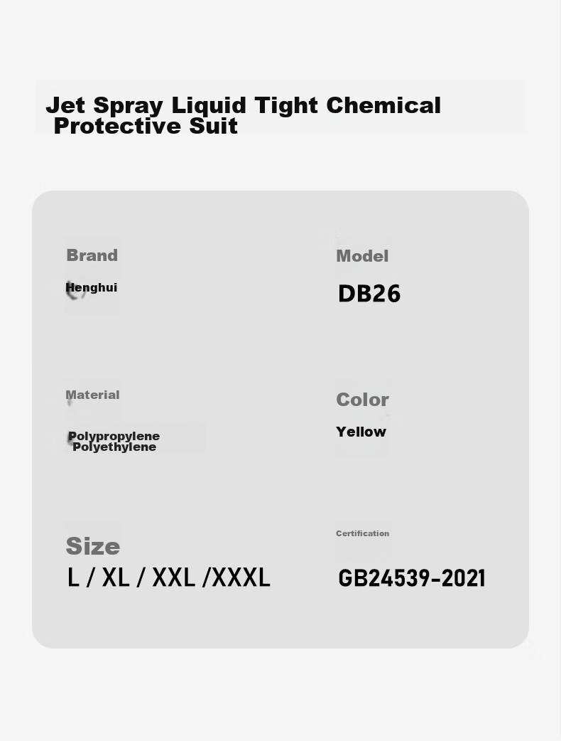 Henghui Liquid Resistant One-Piece Chemical Protective Suit, Laboratory Hooded Body Protection Suit, Chemical Spray Painting Pesticide Spraying Dust-Free Acid And Alkali Resistant Suit DB26-XXL Size 9