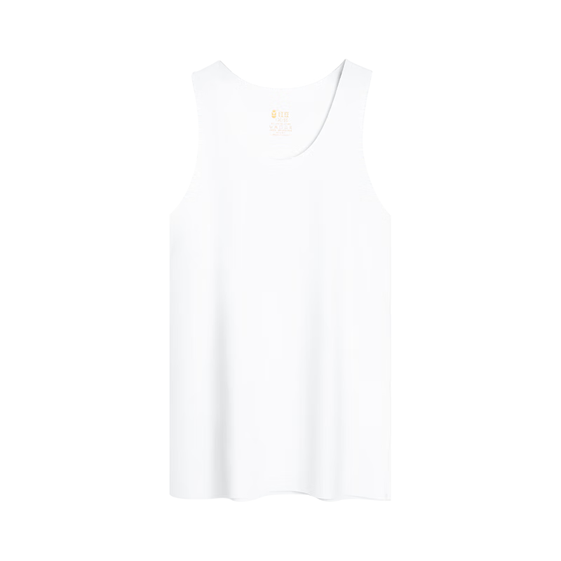 Hodo Men's Summer Ice Silk Seamless Thin Undershirt, Round Neck Versatile Elastic Vest, Pure White, Size 170
