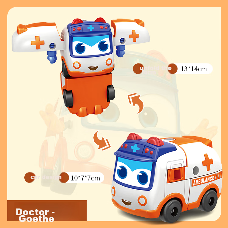 BIG TAYLOR Large Transforming School Bus Gode Children's Toy Robot, Six-In Combination Machine, Birthday Gift for Boys And Girls 10