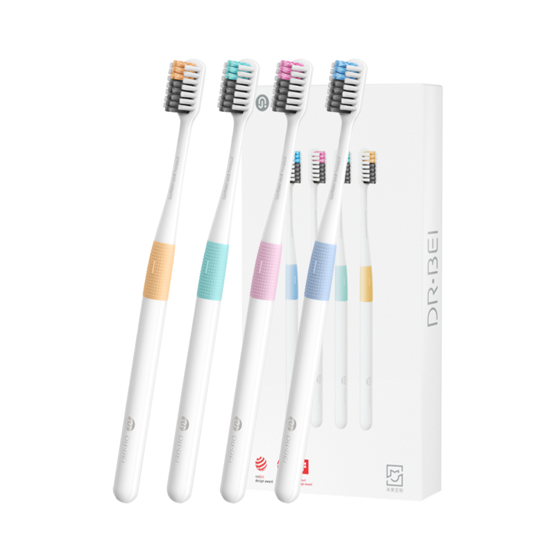 Beiyisheng Soft Bristle Toothbrush with Paste for Gum Protection And Deep Cleaning, Includes Travel Case, Domestic Product, 4 Pieces, New And Old Packaging Shipped Randomly