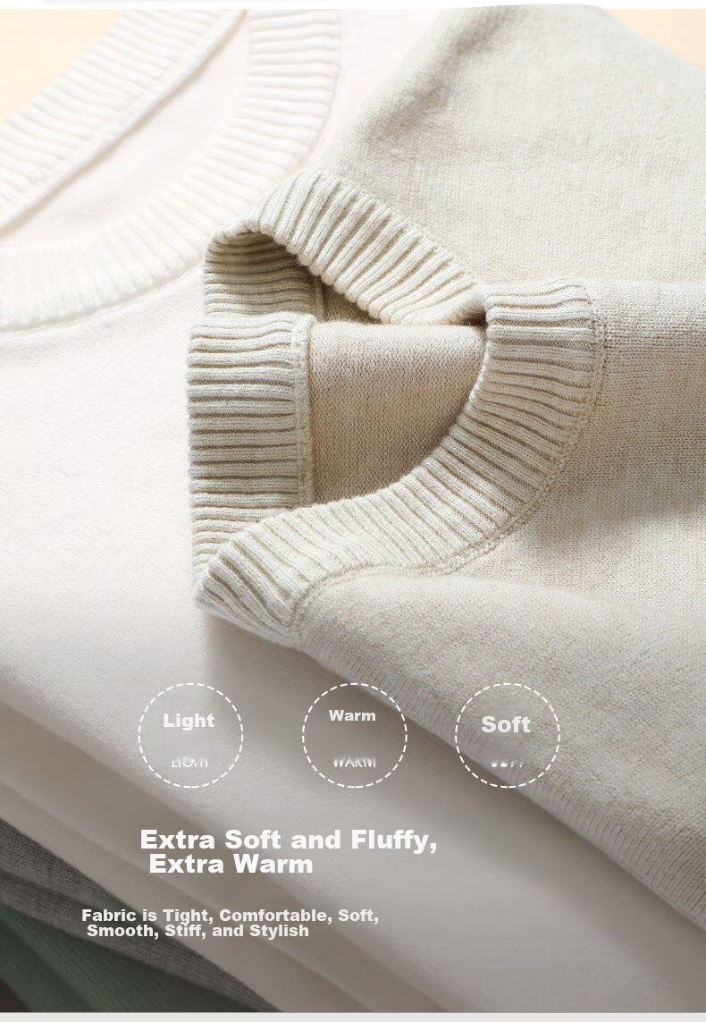 JEANSWEST LIFE Knitted Sweater for Men, Winter Thick Warm Semi-Turtleneck Sweater, Simple Versatile Loose-Fitting Pullover for Young Me 5