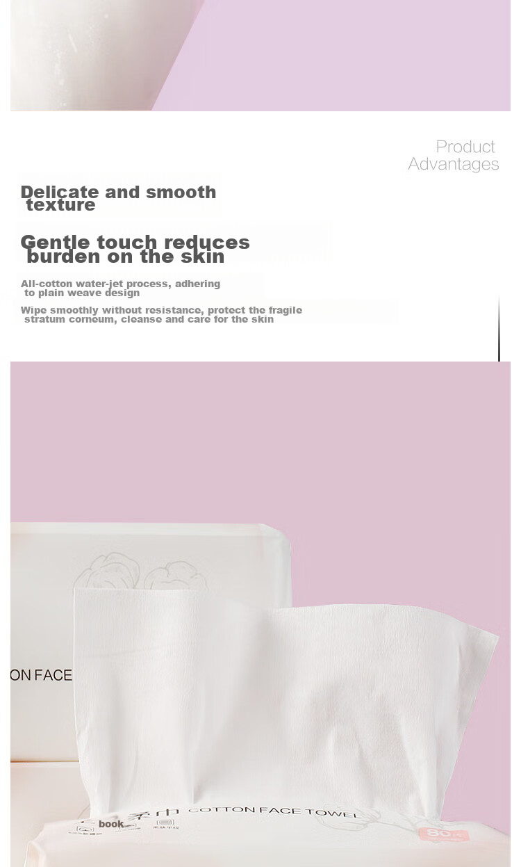 One's Member, 100% Xinjiang Cotton Pure Cotton Face Towels, 80 Sheets * 6 Packs, 60g, Thickened Cotton Soft Towels, Enlarged Size 9