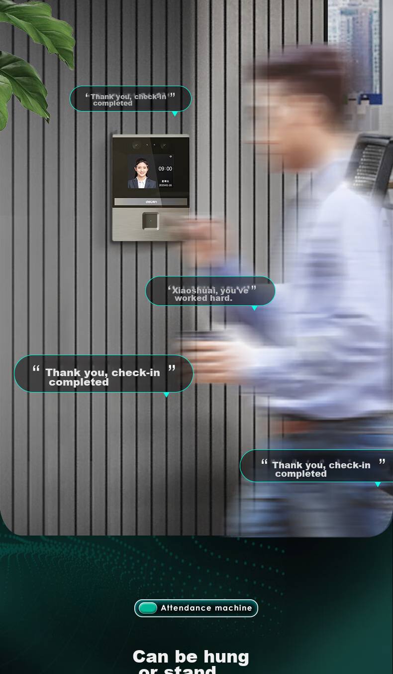 Deli Attendance Machine with Facial Recognition And Fingerprint Integration, Smart Cloud Visible Light Dynamic Face Recognition, Liveness Detection, WiFi Connection, Remote Online Management DL-D3 17