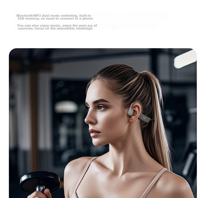 Aiwa G3 [With Built-In 32GB Large Memory], Bone Conduction Bluetooth Headphones, Sports Swimming Professional IPX7 Waterproof, Wireless Non-In Open-Ear Design, Sweat-Resistant, Long Battery Life 23