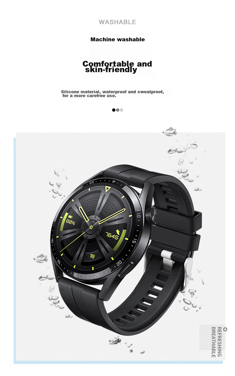 Weiqiantu [Sports Silicone] Suitable for Huawei GT7/GT6/GT5/Pro Watch Band, Compatible with Watch6/5/watch4pro/3pro Watch Band, Buds2/GT4 Master 2 for Me 5
