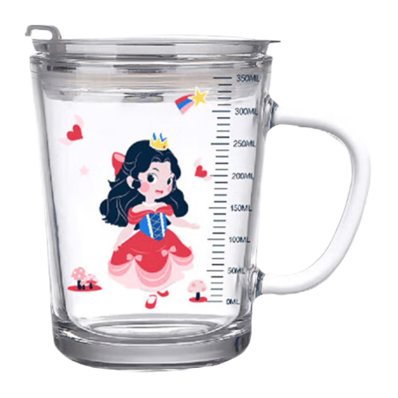 Btif Home Water Cup for Children, Milk Cup with Straw, Glass Cup with Scale, for Mixing Milk Powder, Baby's Drinking Cup