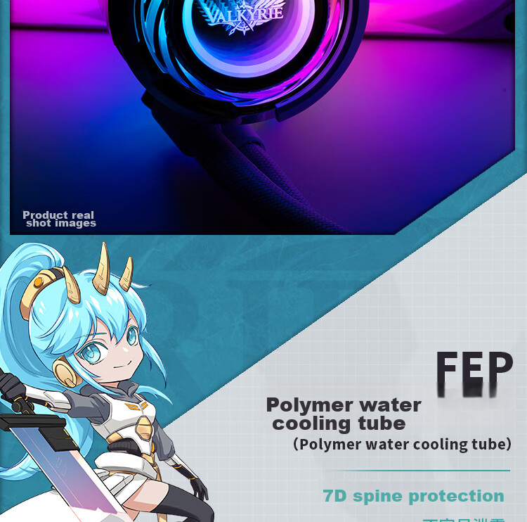 VALKYRIE C280-RGB VK All-In CPU Water Cooler, Compatible with LGA1700 AM5, ARGB Lighting Effects, Metal Fasteners 5