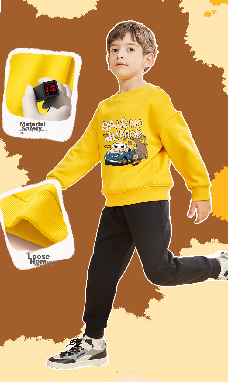 Baleno Boys' Fleece-Lined Sweatshirt, Winter Wear for Older Children, Warm Pullover Jacket, Children's Thick Casual Outerwear for Winter 10