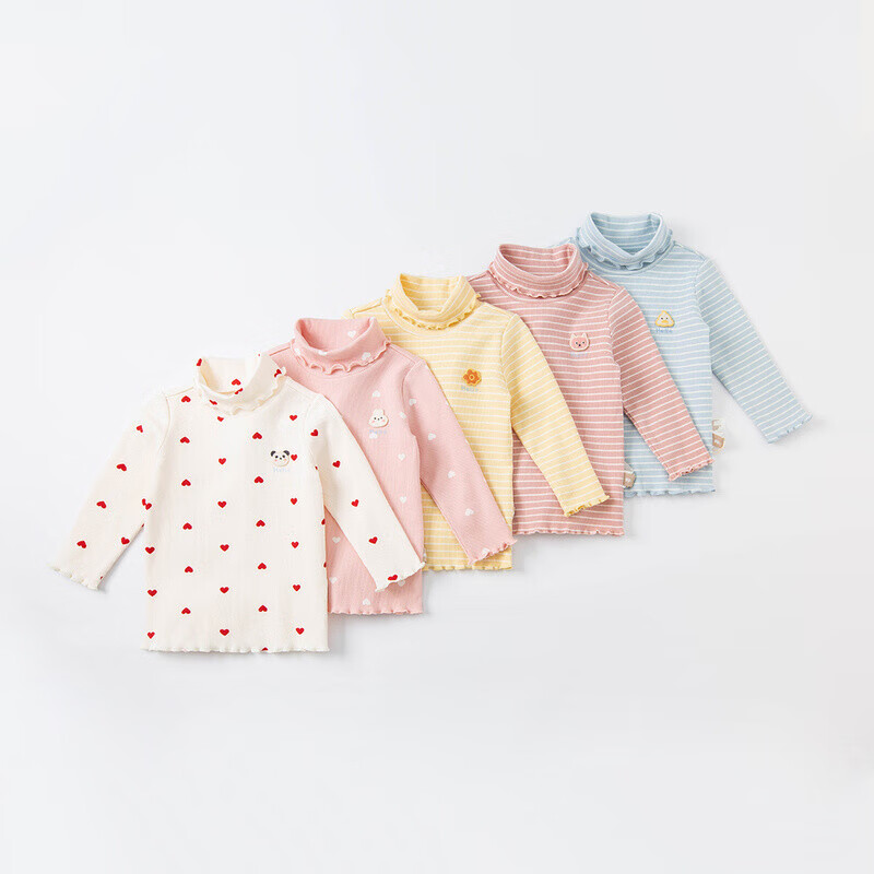 DAVE & BELLA Kids Pullover Girls Long Sleeve Turtleneck Winter T-Shirt Baby Stylish Base Shirt