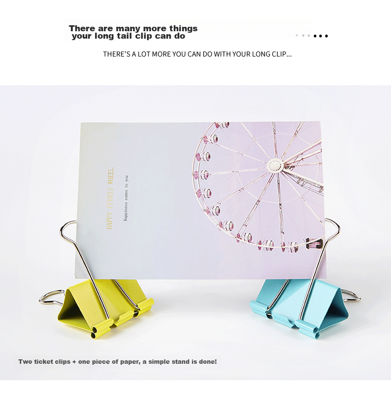 BAOKE 3c Digital All-Net Low Price BC1361 50mm Colorful Long Tail Clips, Binder Clips, 12 Pieces/tube 7
