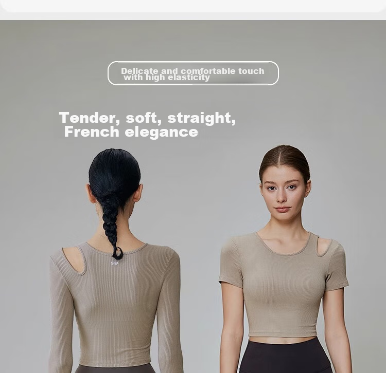 Gigt Sports Long-Sleeve T-Shirt Yoga Wear for Women, Autumn Fitness Training Top with Chest Pads, Pilates And Running Workout Shirt 5