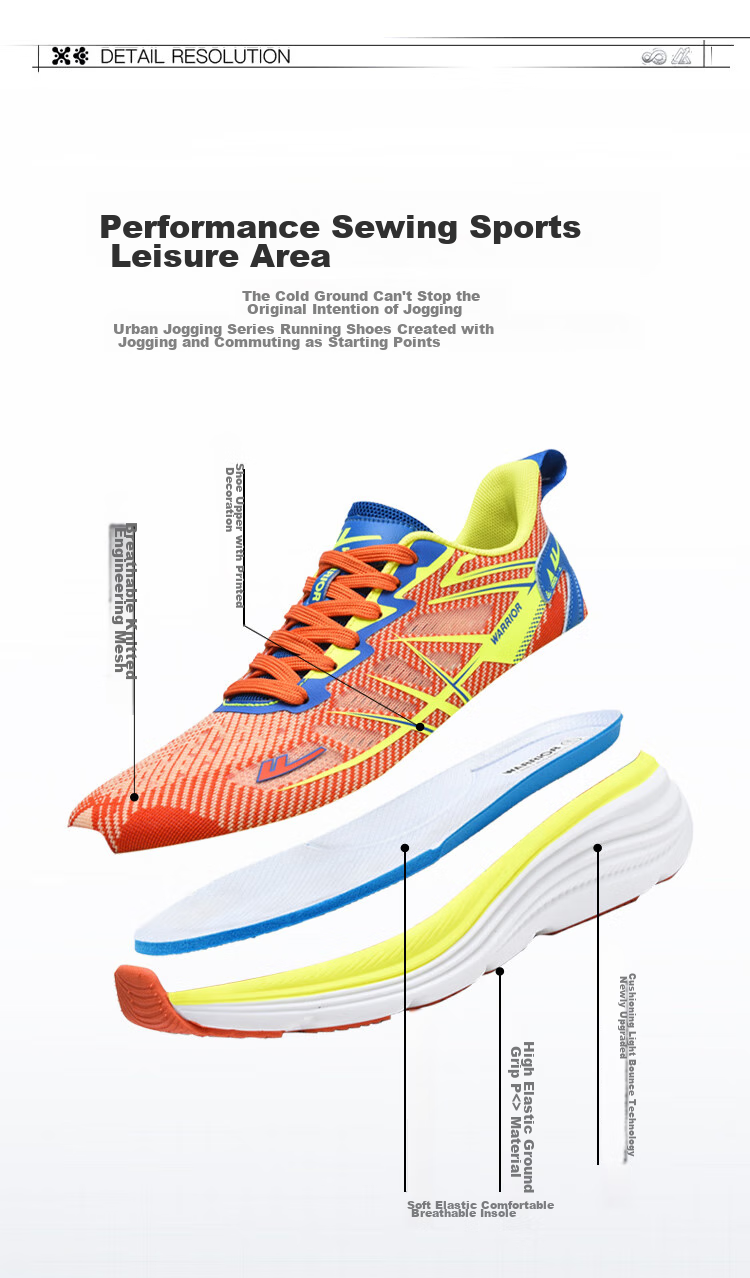 Warrior Running Shoes for Men, Lightweight Shock-Absorbing Versatile Breathable Mesh Casual Sneakers KGH3090 Green-Black 40 5