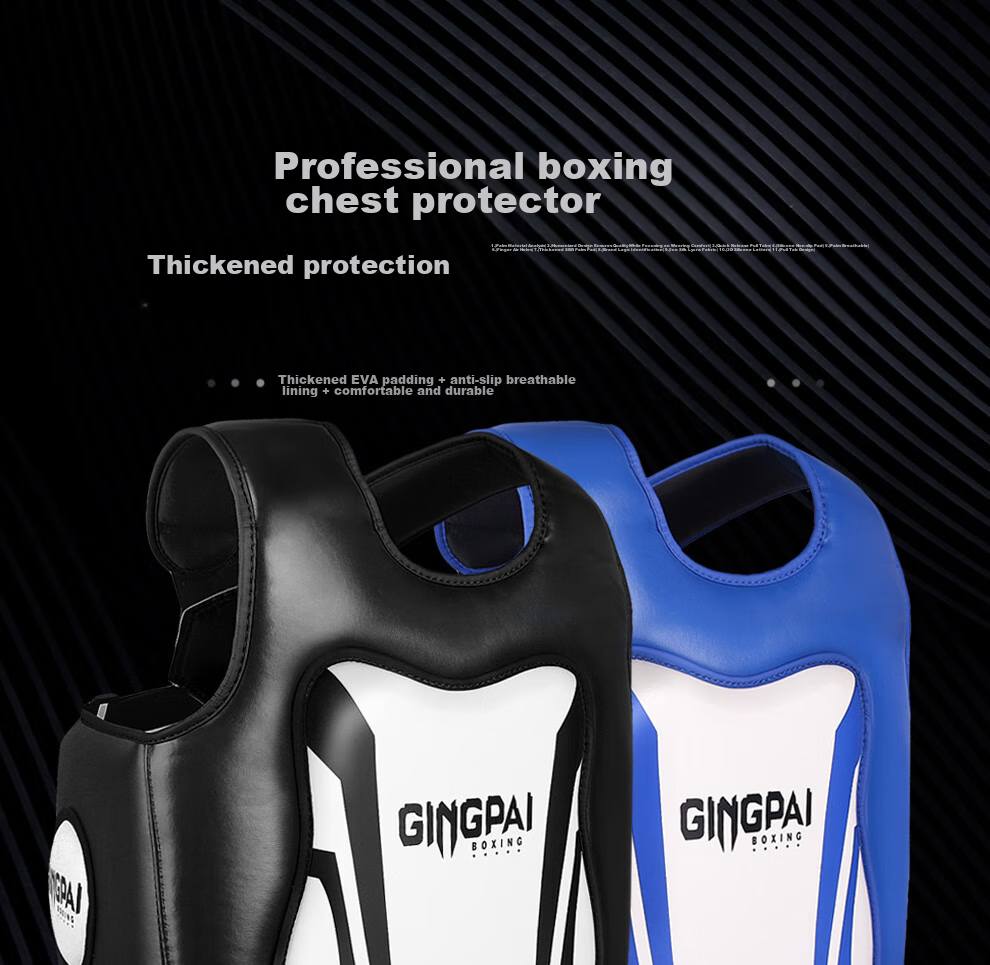 Jingpai Boxing And Kickboxing Chest Protector for Adults, Children, Boys And Girls, Professional Training Competition Fighting Thickened Armor Black S Size 1