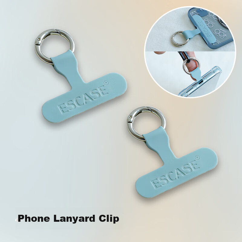 ESCASE Phone Lanyard Clip, Fixed Card Holder, Phone Case Clip, Silicone Patch, Chain Connector Pad, Hanging Ring, Anti-Loss Device, Yachuan Qing