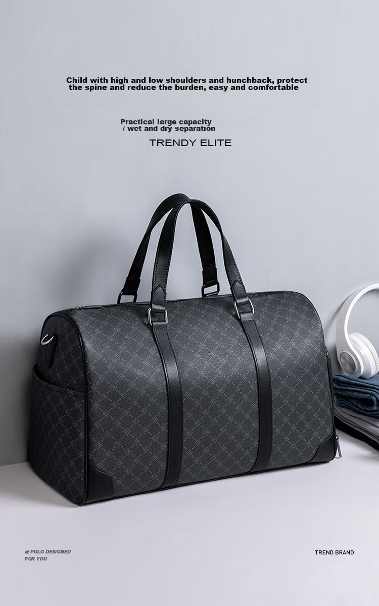 POLO Travel Bag for Men, Business Large Capacity Short-Distance Trip Commuter Luggage Handbag with Separate Shoe Compartment Storage Bag 1