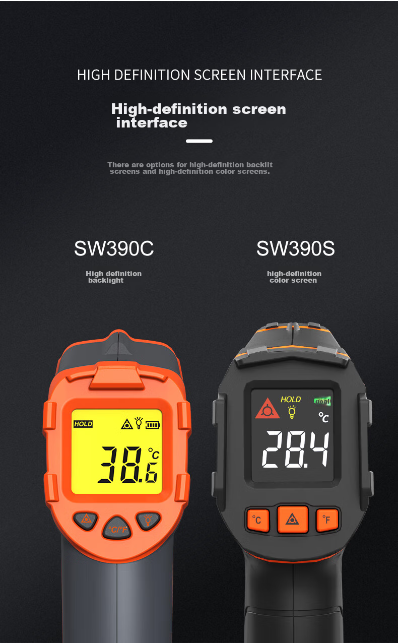 Suwei Infrared Thermometer, Temperature Gun, Oil Temperature Gun, Kitchen-Specific Thermometer SW390S 9