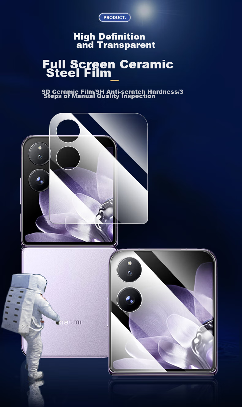 Smorss [2 Pieces] Privacy Screen Protector for Xiaomi MIX Flip/MIX Flip2, Tempered Glass Film for Outer Screen, Foldable Phone Film, High Definition Glass Anti-Scratch Wear-Resistant Anti-Fingerprint Front Protective Film 1