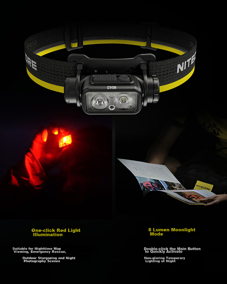 NITECORE NU43 Headlamp, Outdoor High-Intensity Long-Lasting Battery Life, Outdoor Work Lighting, Hiking, Mountaineering And Travel 8
