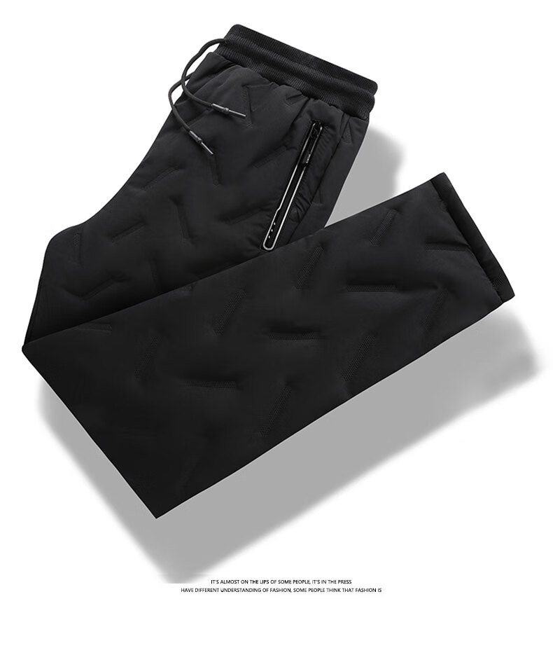 MiiOW Cotton Pants for Men, Winter Casual Plus Size, Fleece-Lined Thick Lambswool, Outdoor Workwear, Sports Warm Trousers for Me 30