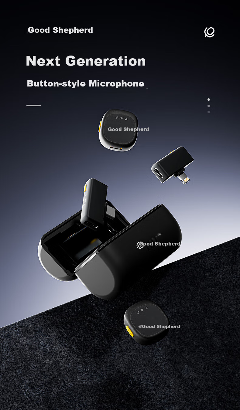 Haomuren Wireless Lavalier Microphone, Live Streaming Equipment for Anchors, TikTok Karaoke Interview Recording Microphone, Outdoor Professional Noise-Cancelling Microphone for Short Video Vlog, Button-Type One-To 1
