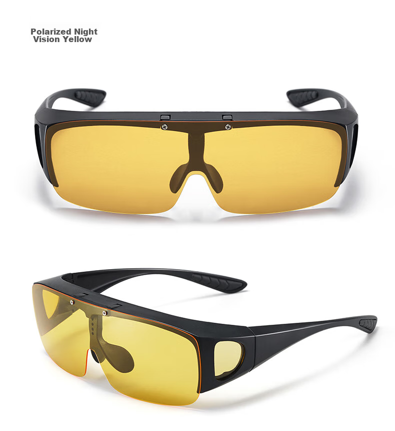 LESCA LUNETIER Clip-On Sunglasses for Nearsighted Men, Polarized Driving Glasses, Night Vision Eyewear, Day And Night Dual-Use Sunglasses Clip for Wome 14