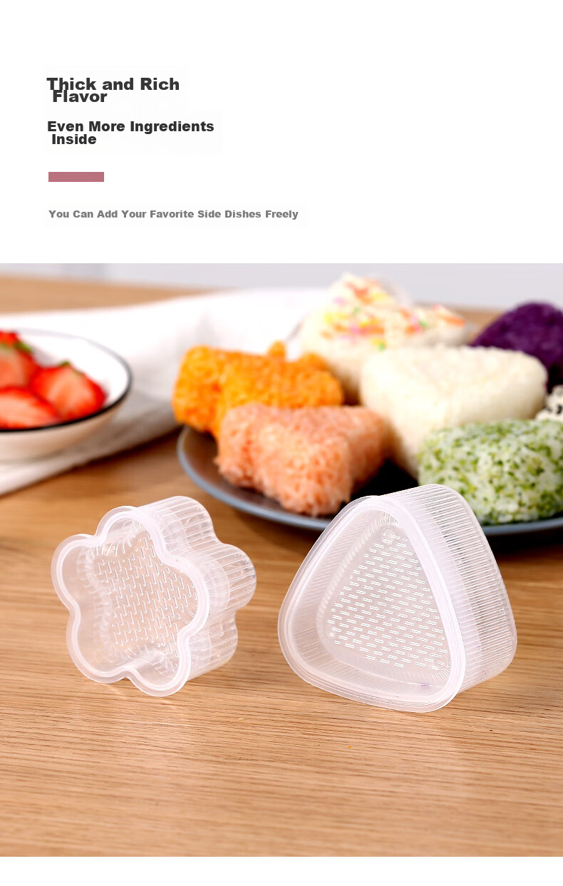 COOKSS Rice Ball Mold, Sushi Tool Set, Children's Supplementary Food Mold, Triangular Baby Food Rice Ball Maker 4