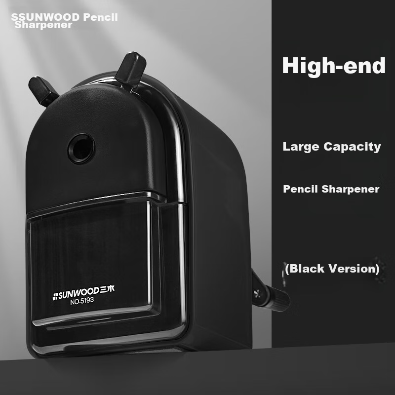 SUNWOOD Large Capacity Stylish Office Hand-Crank Pencil Sharpener/pencil Machine/pencil Sharpener/Student Pencil Sharpener/rotary Pencil Sharpener/black 5193
