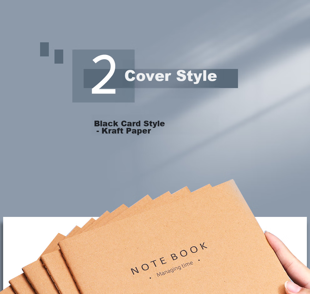 Faramon 6-Pack A5 Kraft Paper Notebooks, Soft Cover with Stitching, Thickened Journal, Office Stationery, Large Size Notebook 3