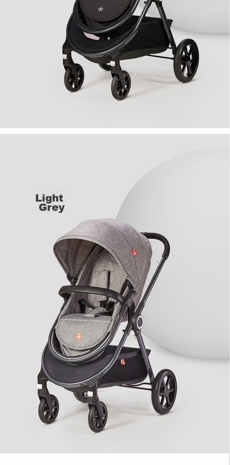 Gb Stroller with Reclining And Sitting Positions, Reversible, High Landscape View, Foldable Baby Carriage GB101 14