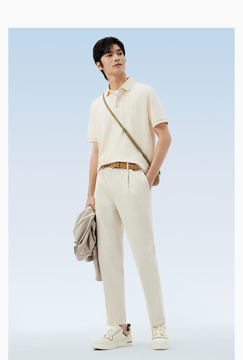 Hodo [Lin Gengxin's Style] Modal Silk Short-Sleeve Cool-Feeling Antibacterial Polo Shirt, Collared T-Shirt 21