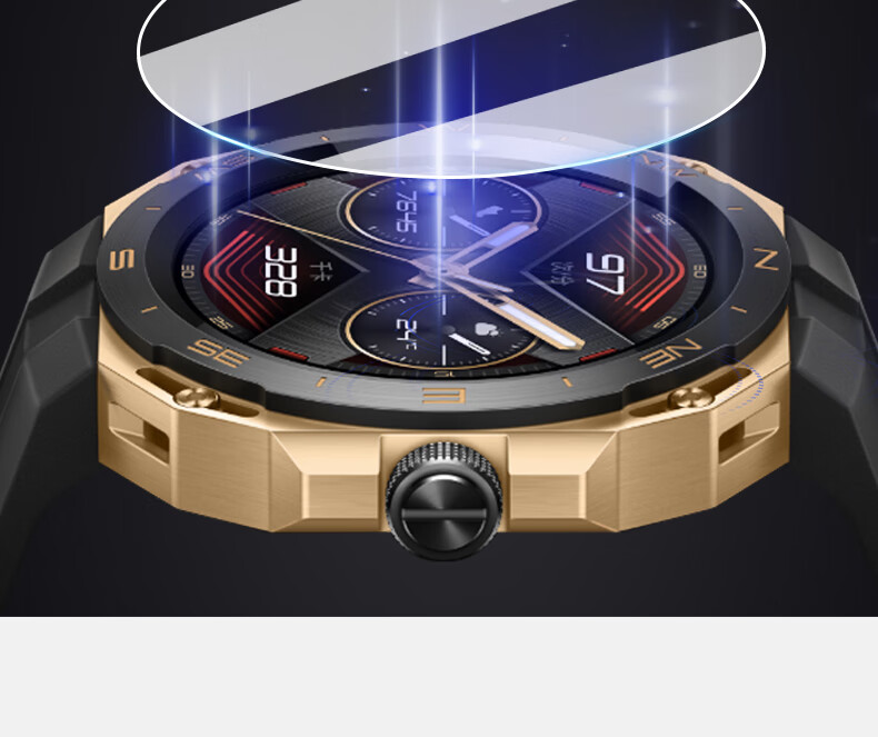 ESCASE [Three-Pack] Huawei WATCH GT Cyber Watch Screen Protector, Tempered Glass Film for Huawei Smartwatch, Full Coverage Anti-Drop Protective Film 9