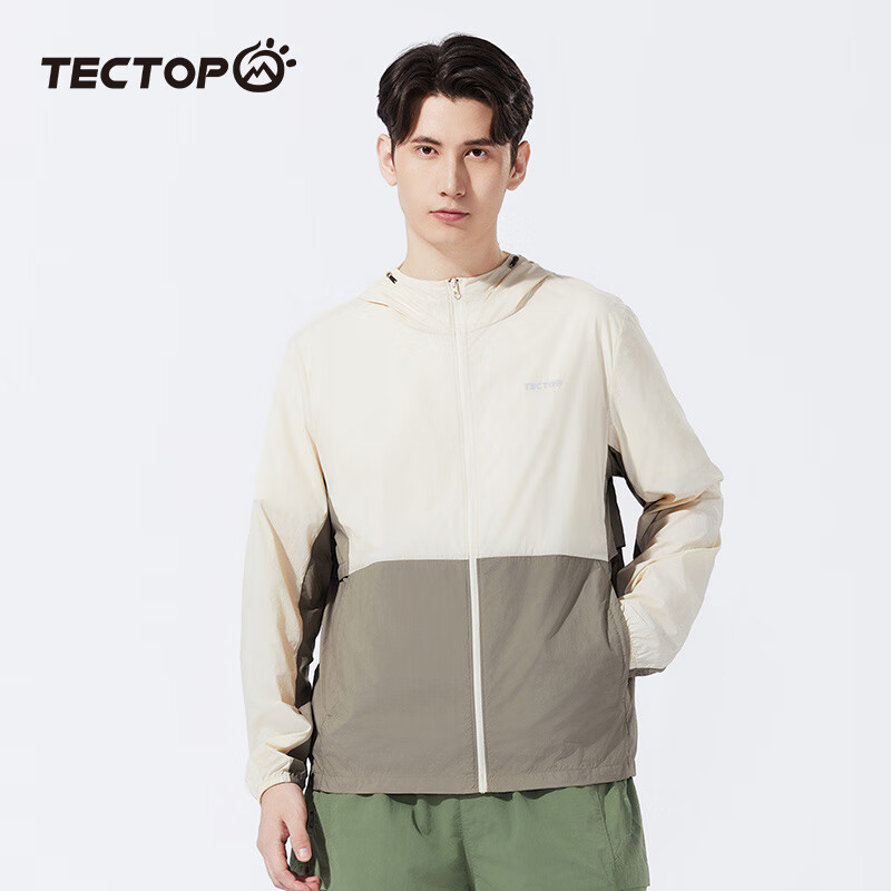 TECTOP Sun Protection Clothing Summer UV Protection Couple Style Travel Outdoor Top 2422153FS Oatmeal/New Khaki S