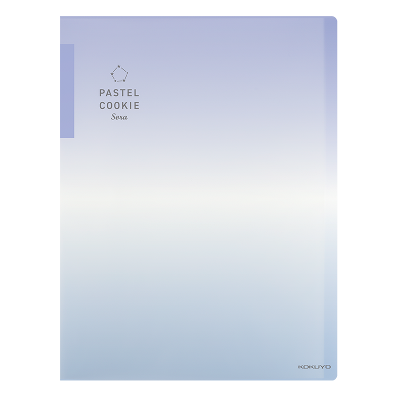 KOKUYO A4 File Folder, Pastel Cookie Sky Student Document Organizer, WSG-CBV40BB Bay Blue, 40 Pockets, Exam Season Essential Storage