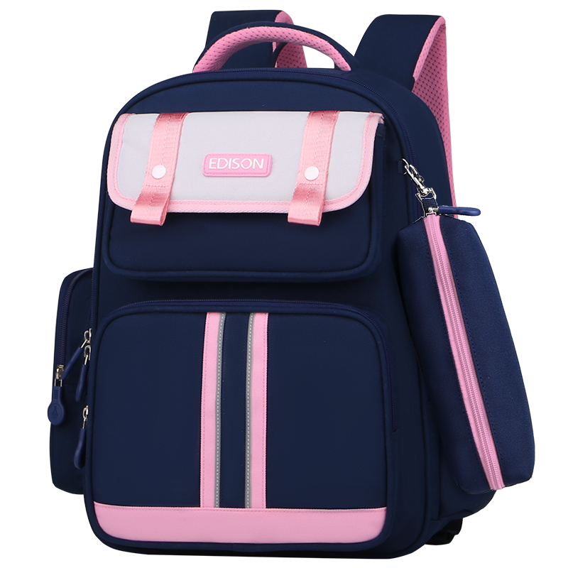 Edison Elementary School Backpack for Girls, Spine Protection, Reflective, Large Capacity, Water-Resistant, Anti-Drop Children's Backpack 2215-1