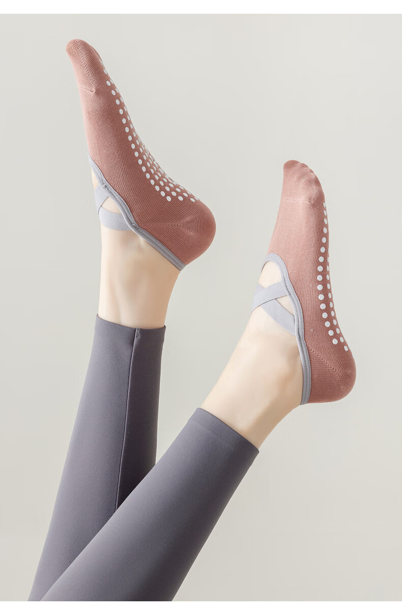 XUEXIMAN Yoga Socks for Women, Short Summer Socks, Professional Non-Slip Silicone Indoor Fitness Dance Beginner Pilates Sports Socks 14