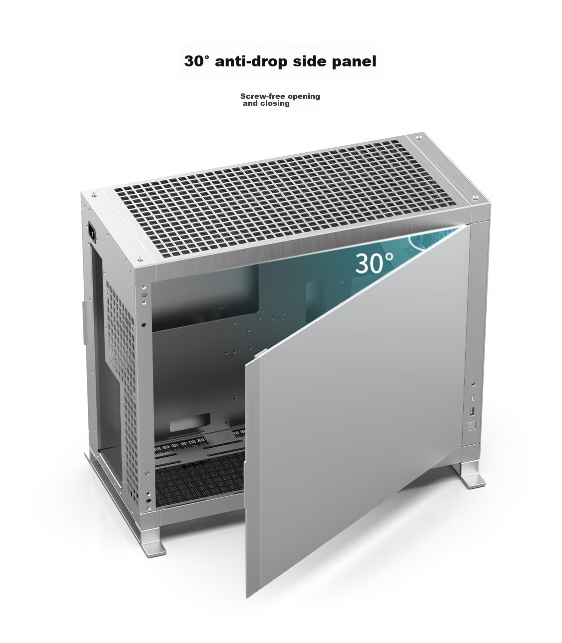 Abee PIXEL TWO All-Aluminum Computer Case, Silver with Aluminum Side Panel, Compatible with 4090 & 5090/Double 360mm Radiator Positions/E-ATX & EEB Motherboard/CNC Precision Machining 9