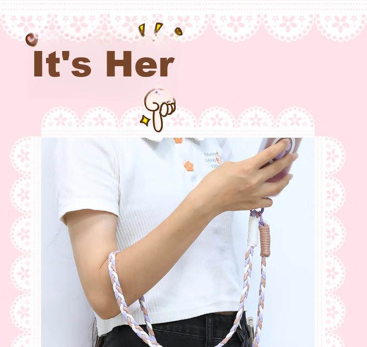 ESCASE Phone Lanyard Crossbody Strap Neck Strap Anti-Loss Chain Dopamine Floral Anti-Theft Drop-Resistant Durable Outdoor Travel Hands-Free Olive Gree 1