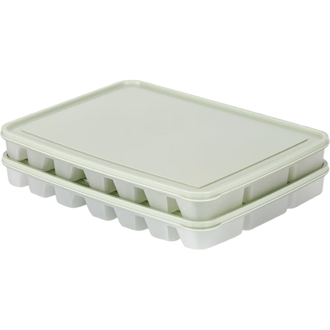 LOCK&LOCK Frozen Dumpling Box Set, Plastic Storage Container, Refrigerator Cold Storage for Wonton, 21 Compartments *2, Storage Box