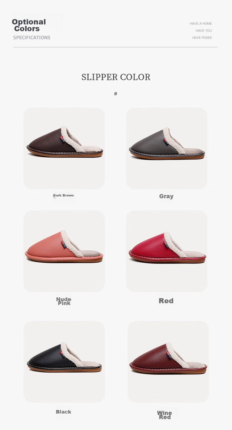 GUOLUOFEI Waterproof PU Leather Cotton Slippers for Men And Women, Winter Outdoor Wear Non-Slip Indoor Maternity Shoes Home Cotton Shoes, Black, Size 44/45 4