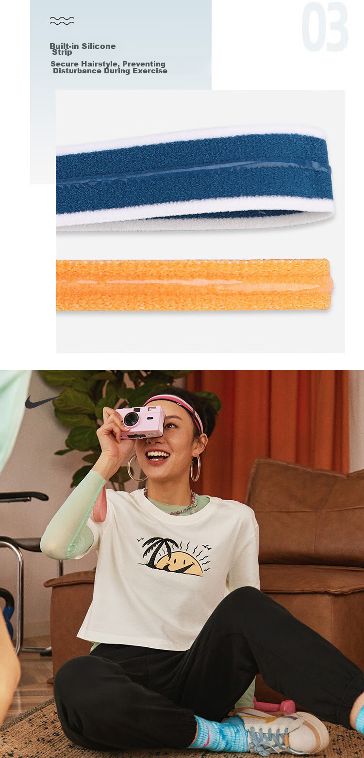 NIKE Sports Headbands Running Basketball Yoga Fitness Sweatbands Hair Bands 3-Pack N1011933036OS 9