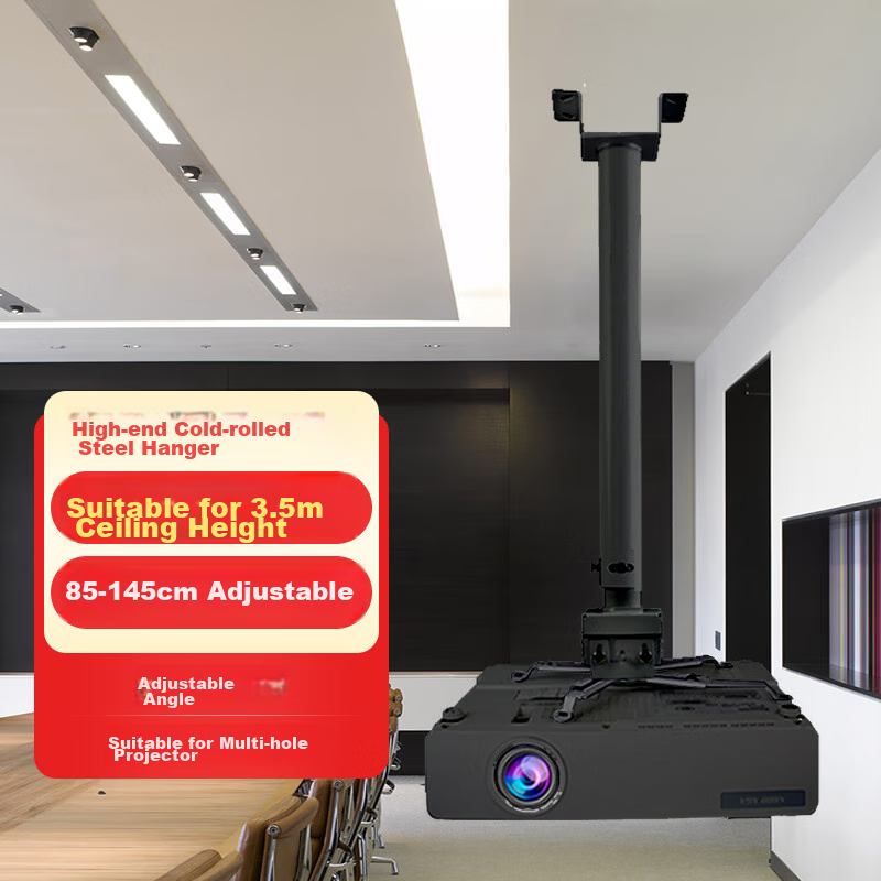 HONGYING Projector Ceiling Mount, Extendable Length 0.85-1.45 Meters, Suitable for Epson, BenQ, Panasonic, Sony Projectors of Various Models, Black