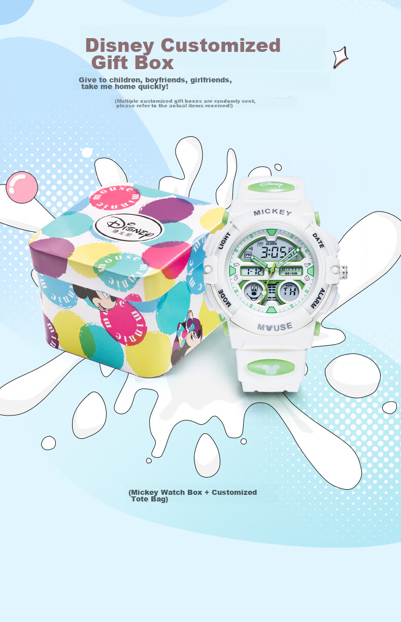 Disney Mickey Mouse Collaboration Exam-Specific Waterproof Sports Watch for Middle And High School Students, Children's Electronic Watch Only for Time Measurement 17