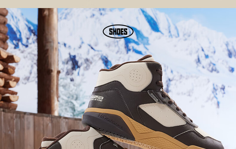 361° Men's Sports Shoes, Autumn And Winter High-Top Fleece-Lined Warm Cotton Shoes, Casual Sneakers for Men, 672146606A-8 31