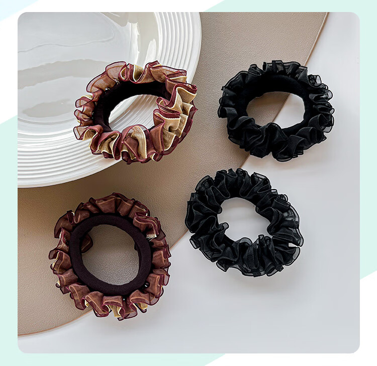CHIMERA 3-Piece Hair Ties, Satin Large Intestine Hair Bands, Simple Rubber Bands for Bun Hairstyle, Hair Elastics, Hair Accessories, Women's Mid-Autumn Festival Gift 14