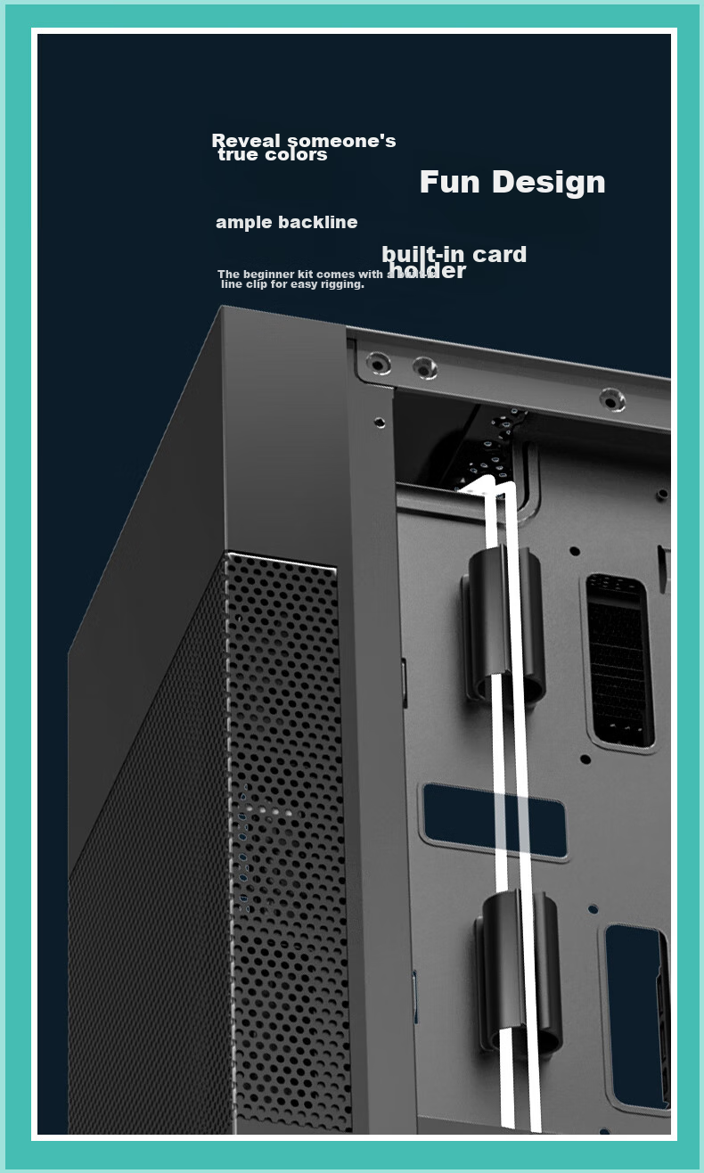 Great Wall Archimedes 1 Black Computer Case (Extra Wide Form Factor/MATX Small Motherboard/240mm Water Cooling Support/Glass Side Panel Fully Transparent/20cm Fan Mounts/Supports 50 Series Graphics Card) 10