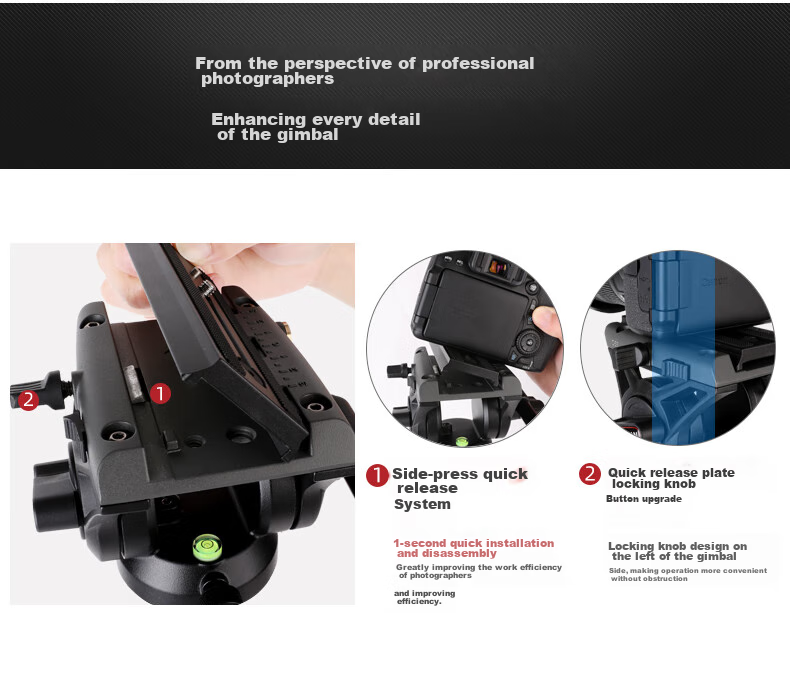 COMAN Professional Tripod, Camera Tripod, DSLR Hydraulic Head, Camera Stand, Live Streaming Photography, Load Capacity 10KG, Stable Universal Tripod KX3636F 6