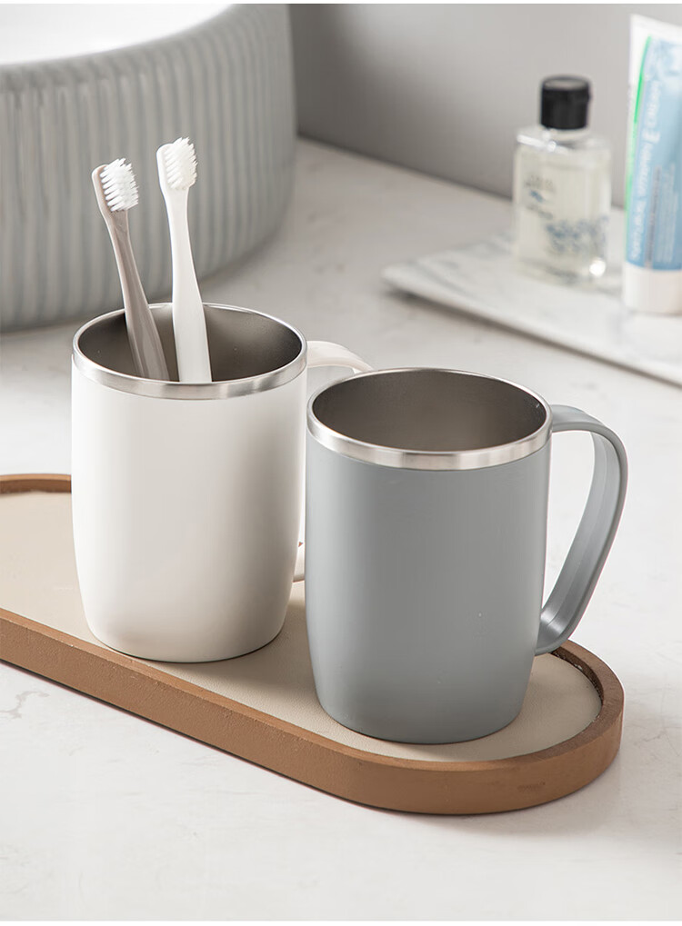 Daisy Leaf 304 Stainless Steel Wedding Couple Light Luxury High-Value Antibacterial Toothbrush Cup Mouthwash Cup Toothbrush Holder Red 7